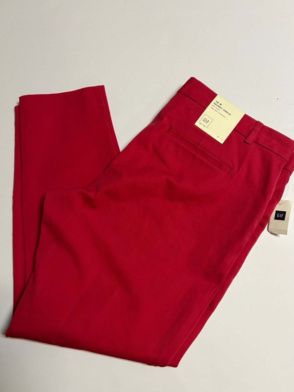 GAP Skinny Ankle Two Way Stretch Pants for women. New 16R Bright Melon Pink